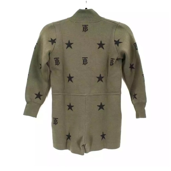 Burberry TB Monogram zipped overall in Moss Green 3T - Picture 2 of 7
